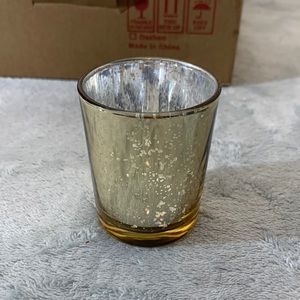 Gold Mercury Glass Tea Light Holders 2.2"W x 2.6"H set of 12
